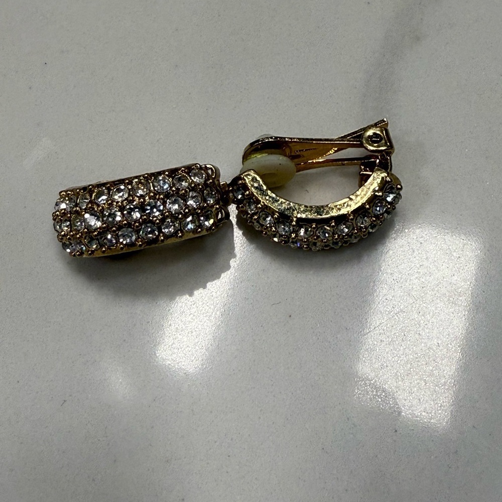 Vintage Sparkling‎ Gold and Silver Crystal Earrings